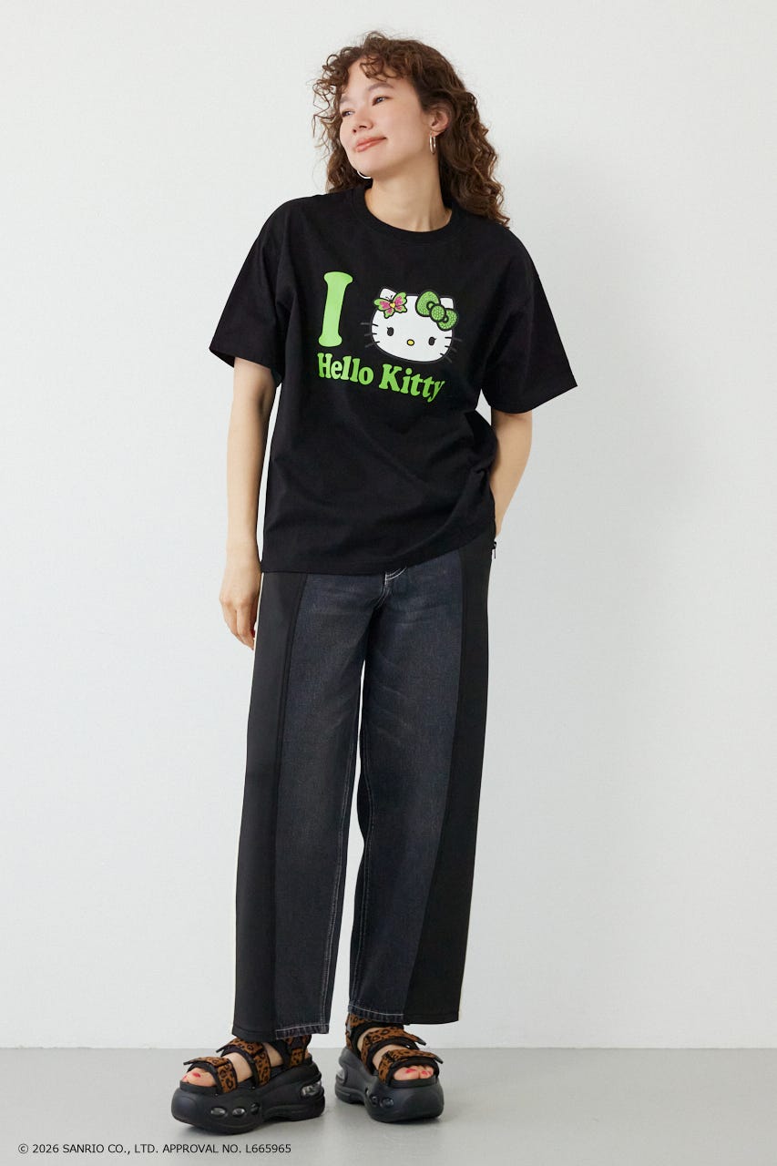 (HELLO KITTY) Face Tシャツ BLK S