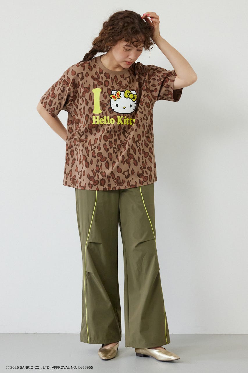 (HELLO KITTY) Face Tシャツ 柄BEG S