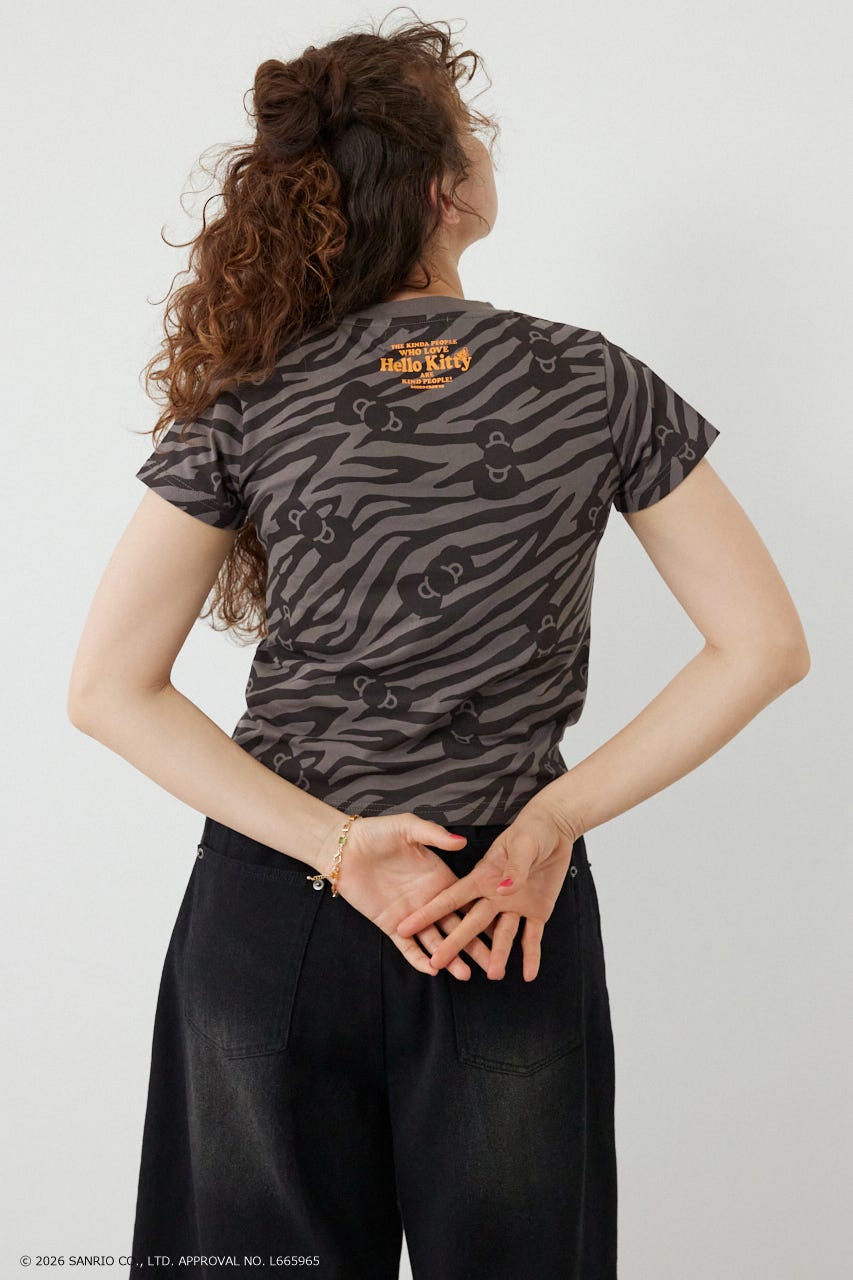 (HELLO KITTY) Face Tシャツ 柄GRY S