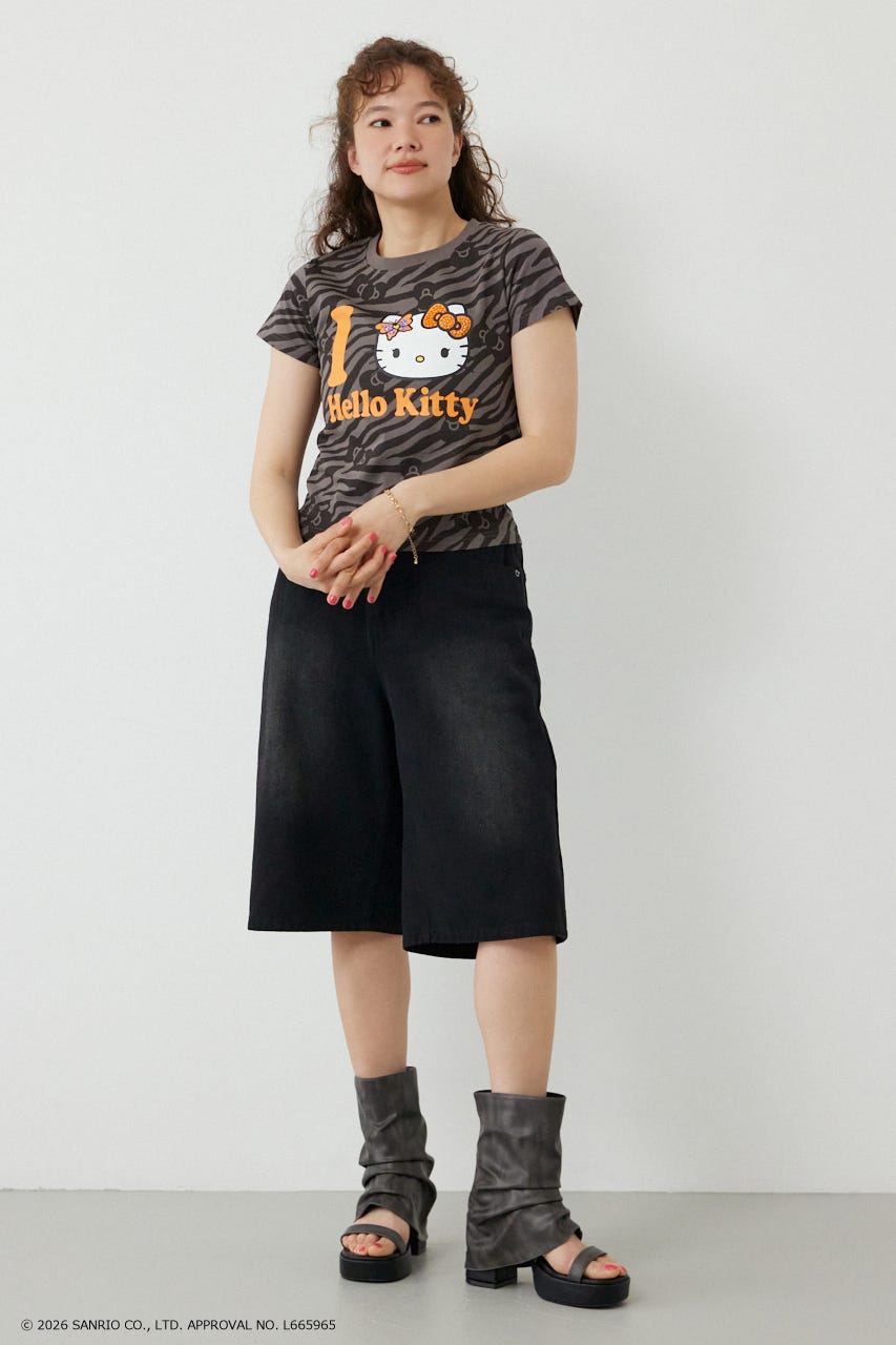 (HELLO KITTY) Face Tシャツ 柄GRY S