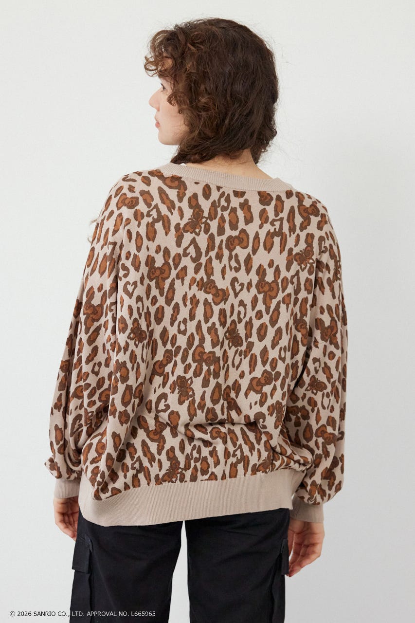 (HELLO KITTY)パターンカーディガン 柄BEG FREE