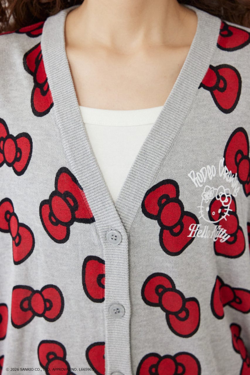 (HELLO KITTY)パターンカーディガン 柄RED FREE