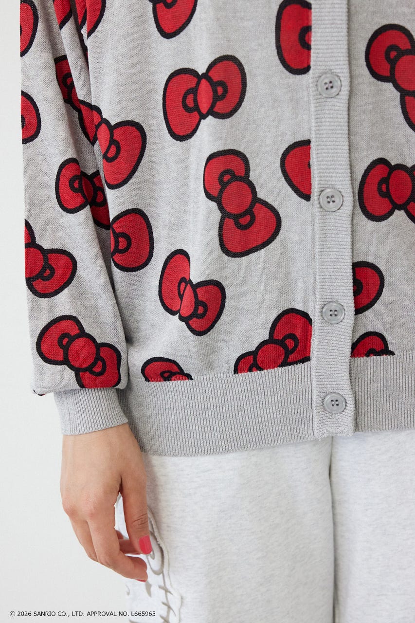 (HELLO KITTY)パターンカーディガン 柄RED FREE