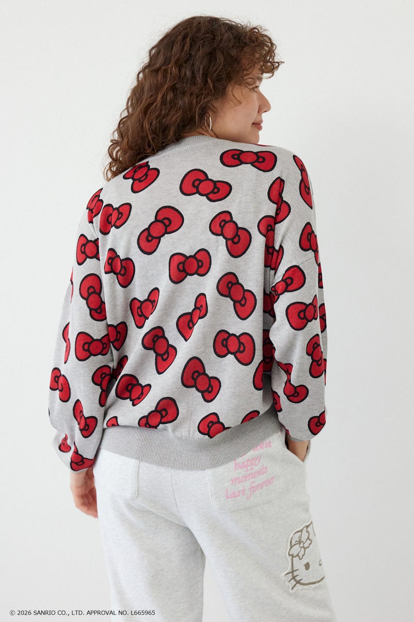 (HELLO KITTY)パターンカーディガン 柄RED FREE