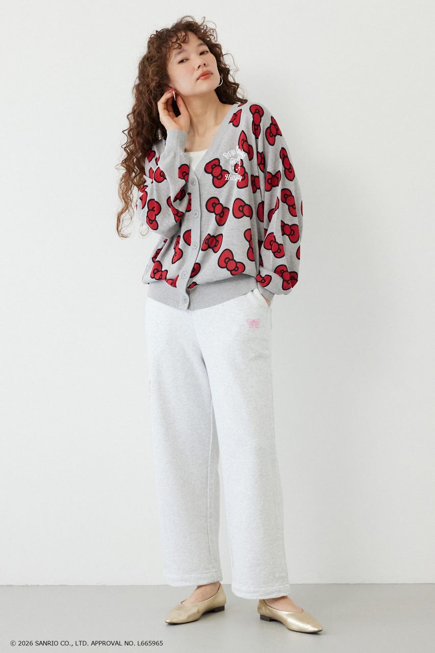(HELLO KITTY)パターンカーディガン 柄RED FREE