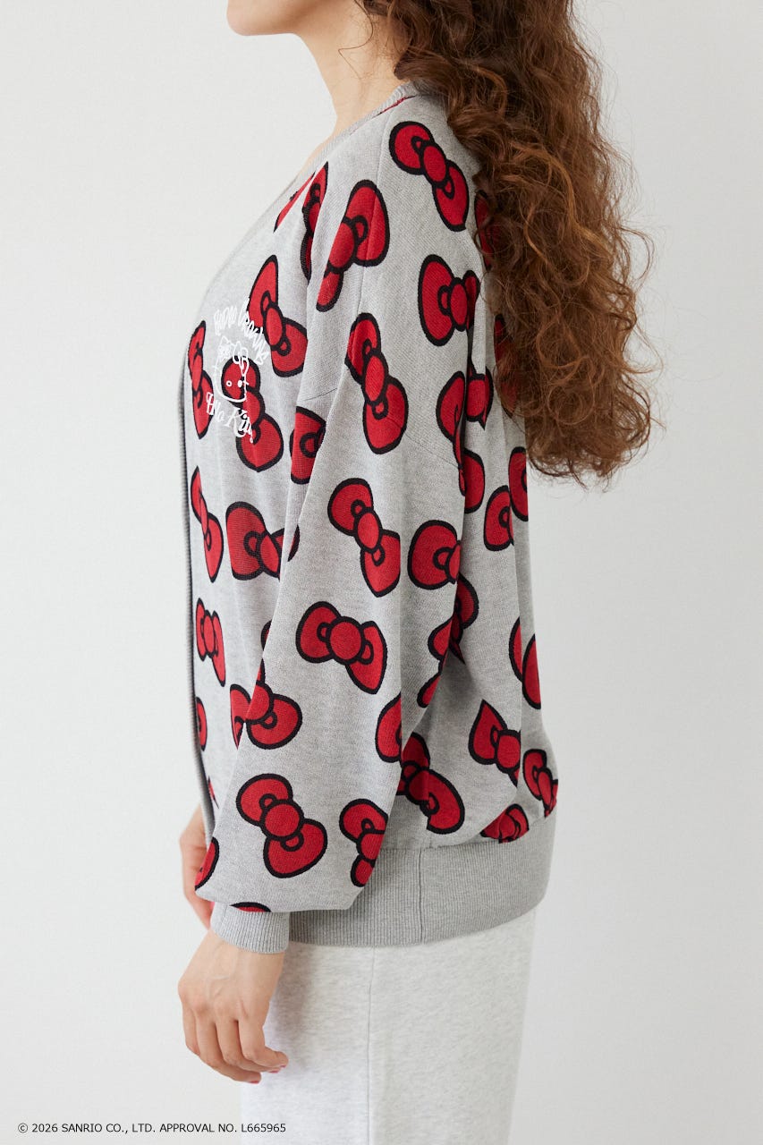 (HELLO KITTY)パターンカーディガン 柄RED FREE