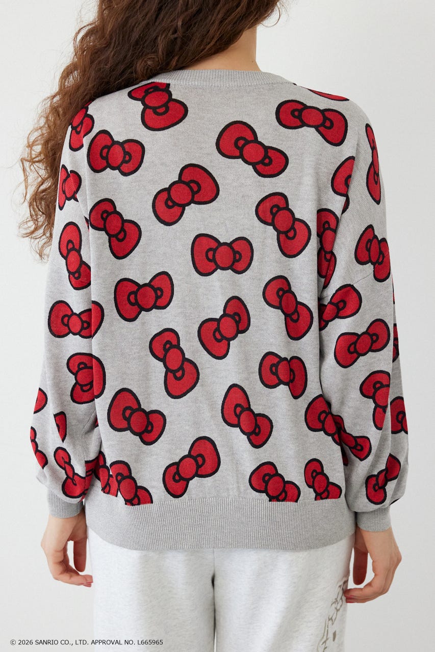 (HELLO KITTY)パターンカーディガン 柄RED FREE