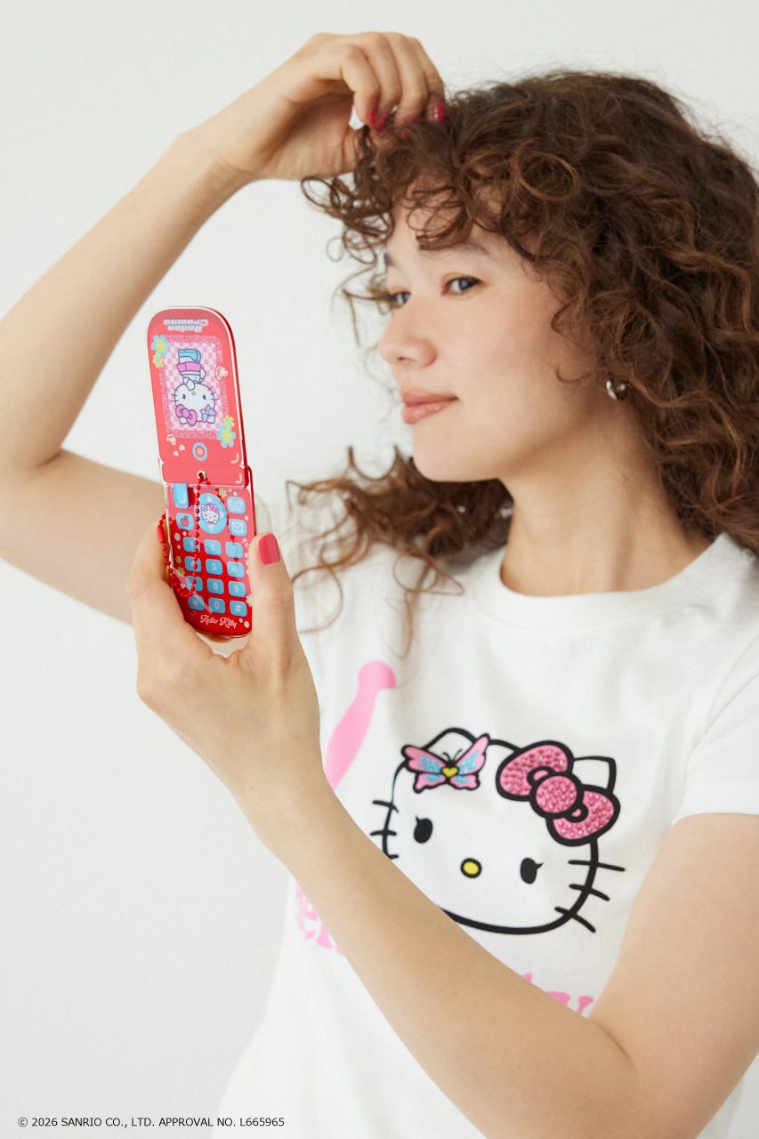 (サンリオキャラクターズ) ガラケーミラーチャーム 柄RED FREE