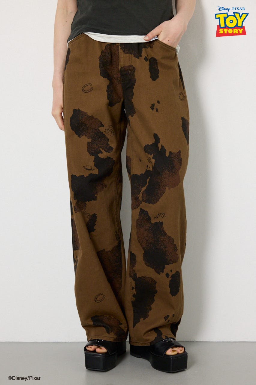 (TOY STORY)COW PATTERN パンツ 柄BRN S