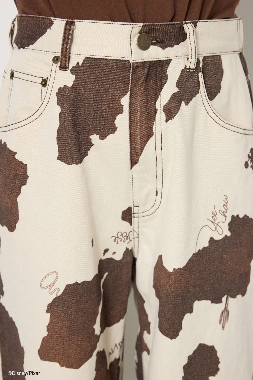(TOY STORY)COW PATTERN パンツ 柄WHT S