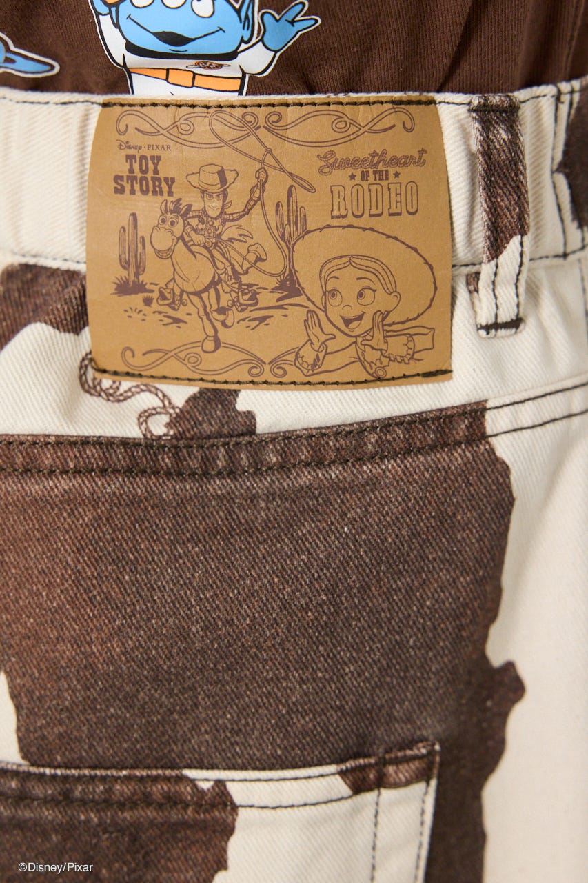 (TOY STORY)COW PATTERN パンツ 柄WHT S