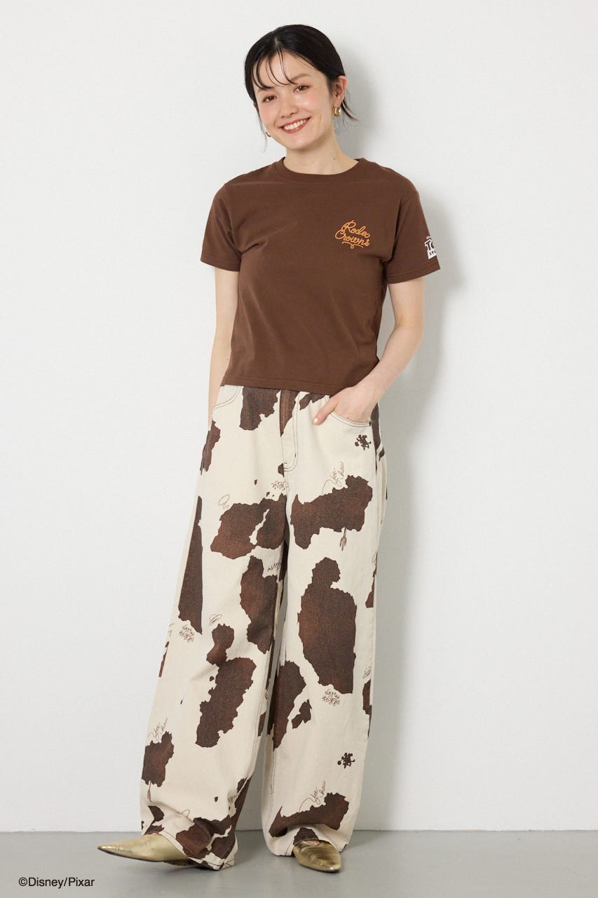 (TOY STORY)COW PATTERN パンツ 柄WHT S