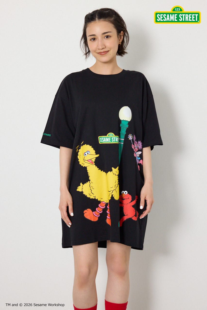 (SESAME STREET)Tワンピース BLK FREE