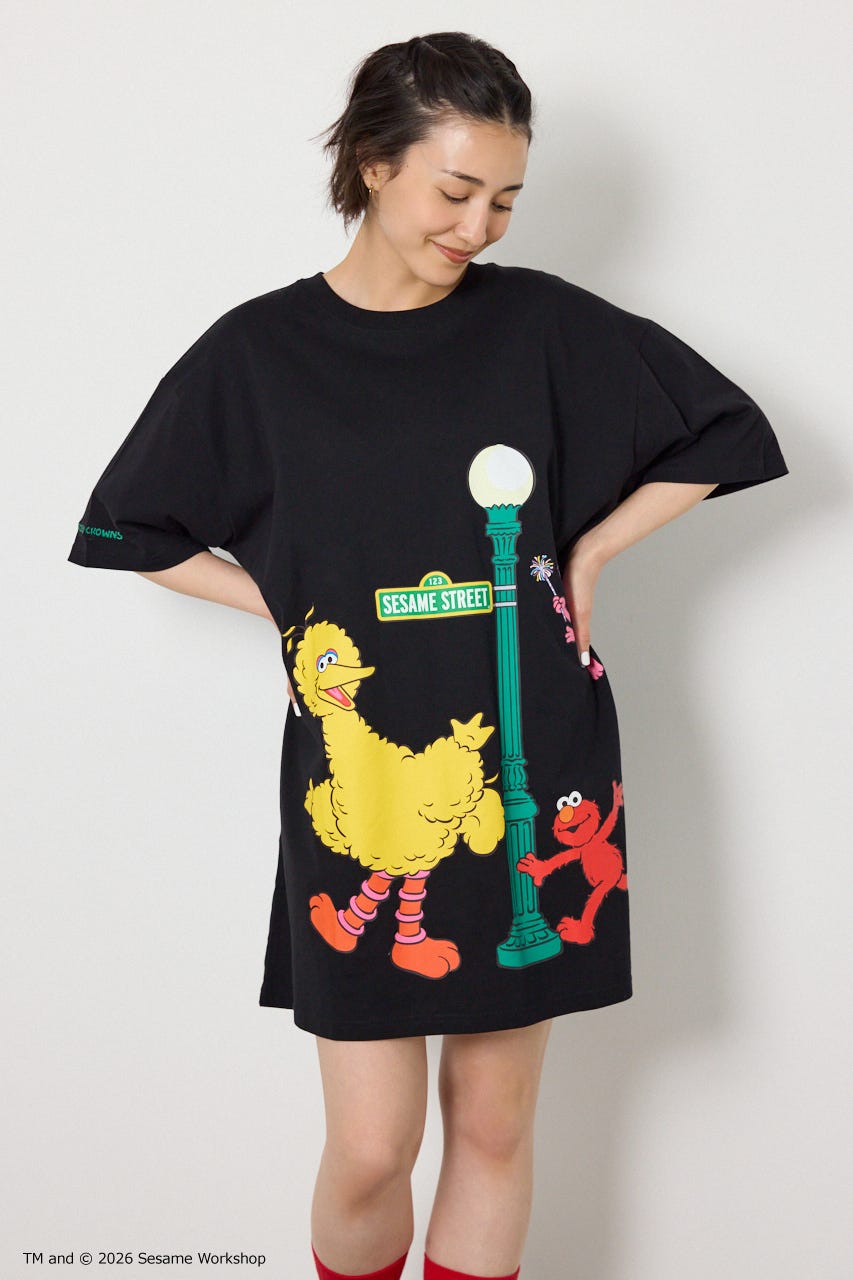 (SESAME STREET)Tワンピース BLK FREE