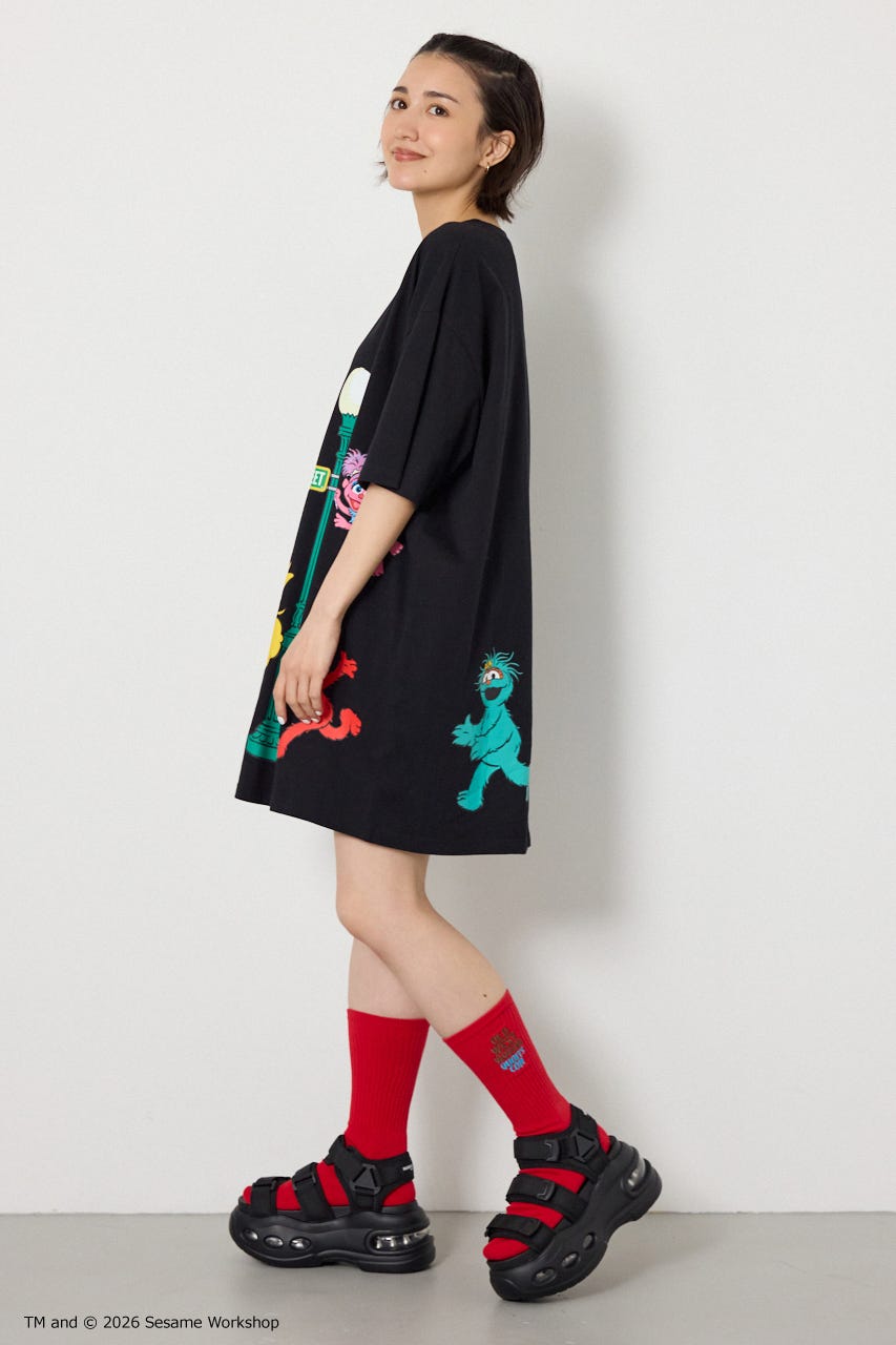 (SESAME STREET)Tワンピース BLK FREE