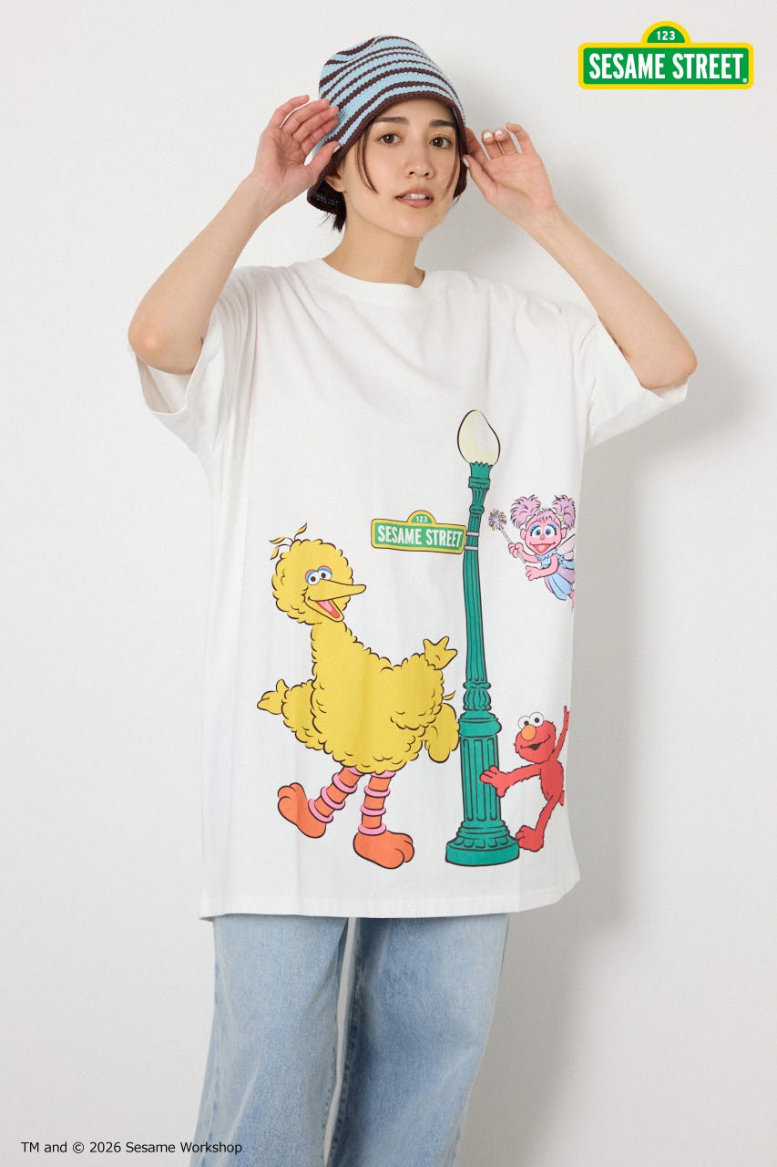 (SESAME STREET)Tワンピース O/WHT FREE