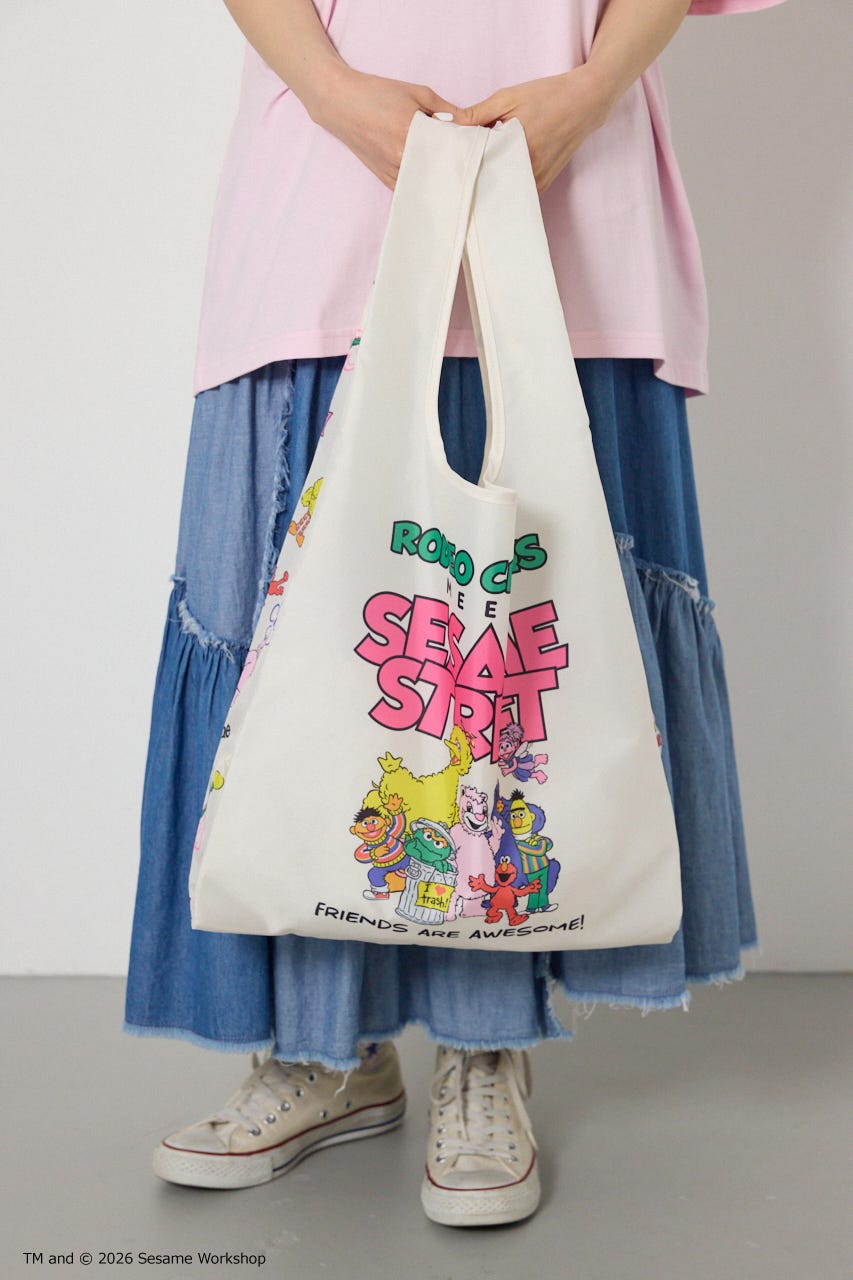 (SESAME STREET) エコバッグ O/WHT FREE