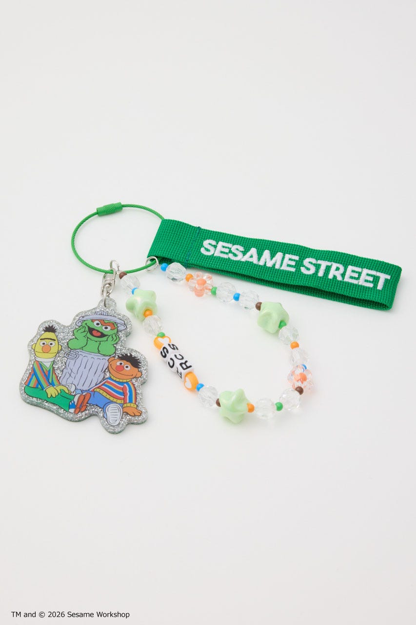 (SESAME STREET) ストラップキーホルダー GRN FREE