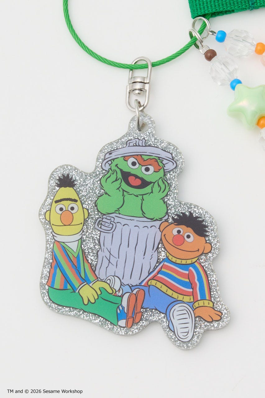 (SESAME STREET) ストラップキーホルダー GRN FREE