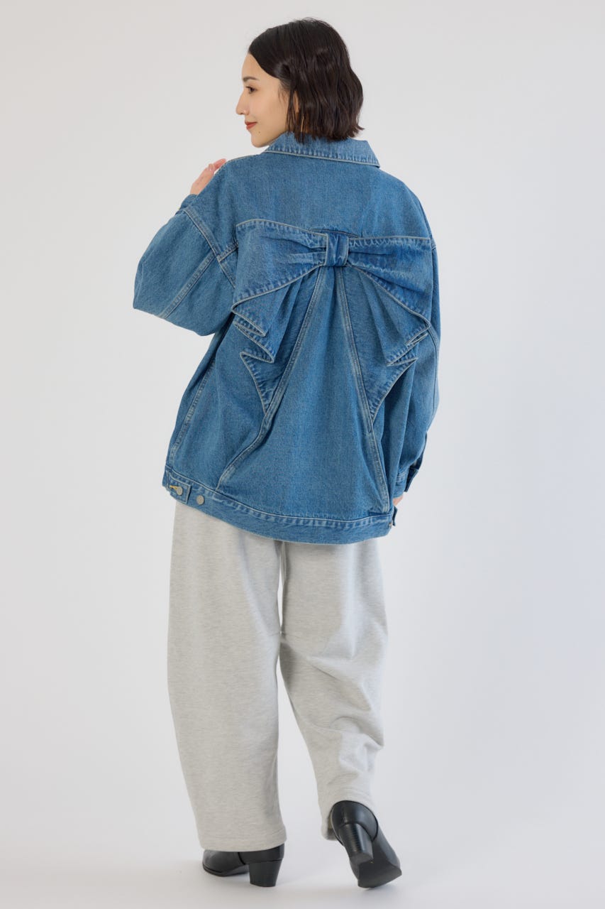 ビッグリボンデニムジャケット BLU FREE