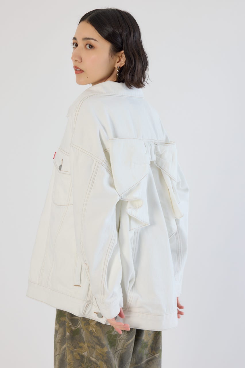 ビッグリボンデニムジャケット O/WHT FREE