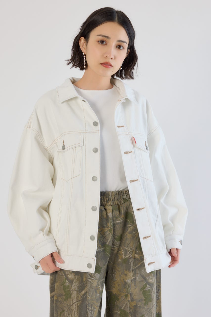 ビッグリボンデニムジャケット O/WHT FREE