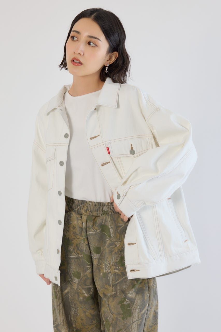 ビッグリボンデニムジャケット O/WHT FREE