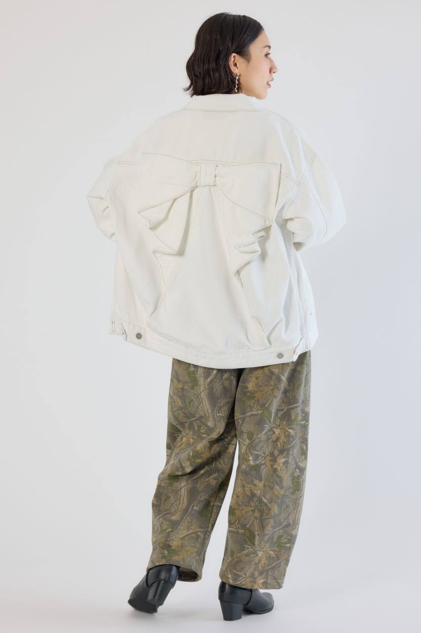 ビッグリボンデニムジャケット O/WHT FREE