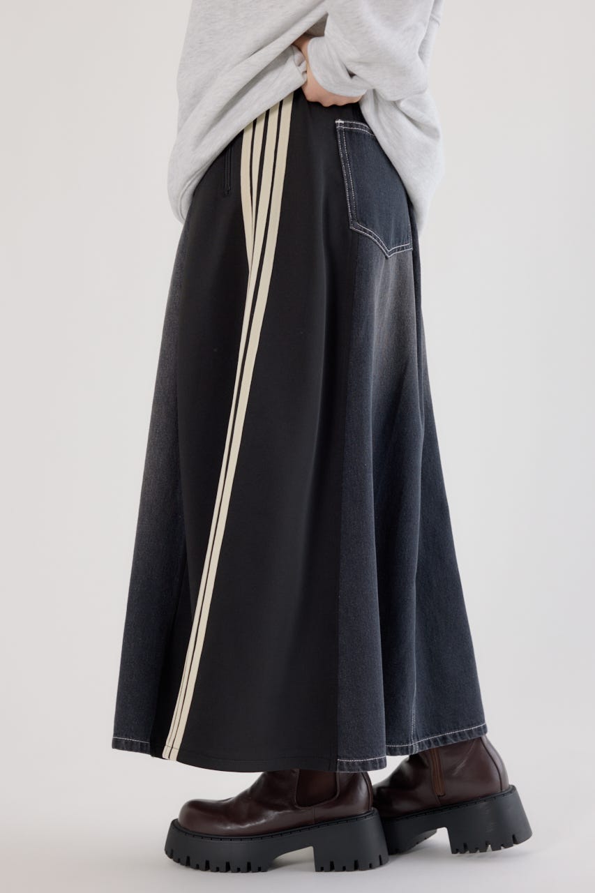 カスタムトラック デニムスカート 柄BLK FREE