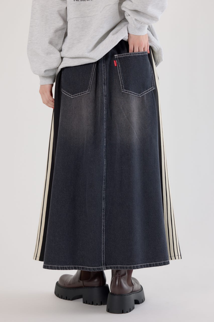 カスタムトラック デニムスカート 柄BLK FREE