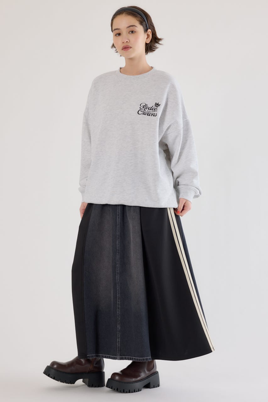 カスタムトラック デニムスカート 柄BLK FREE