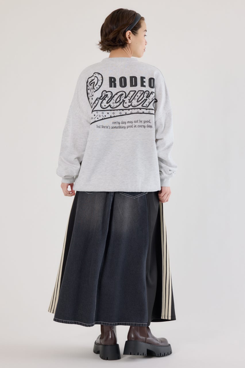 カスタムトラック デニムスカート 柄BLK FREE