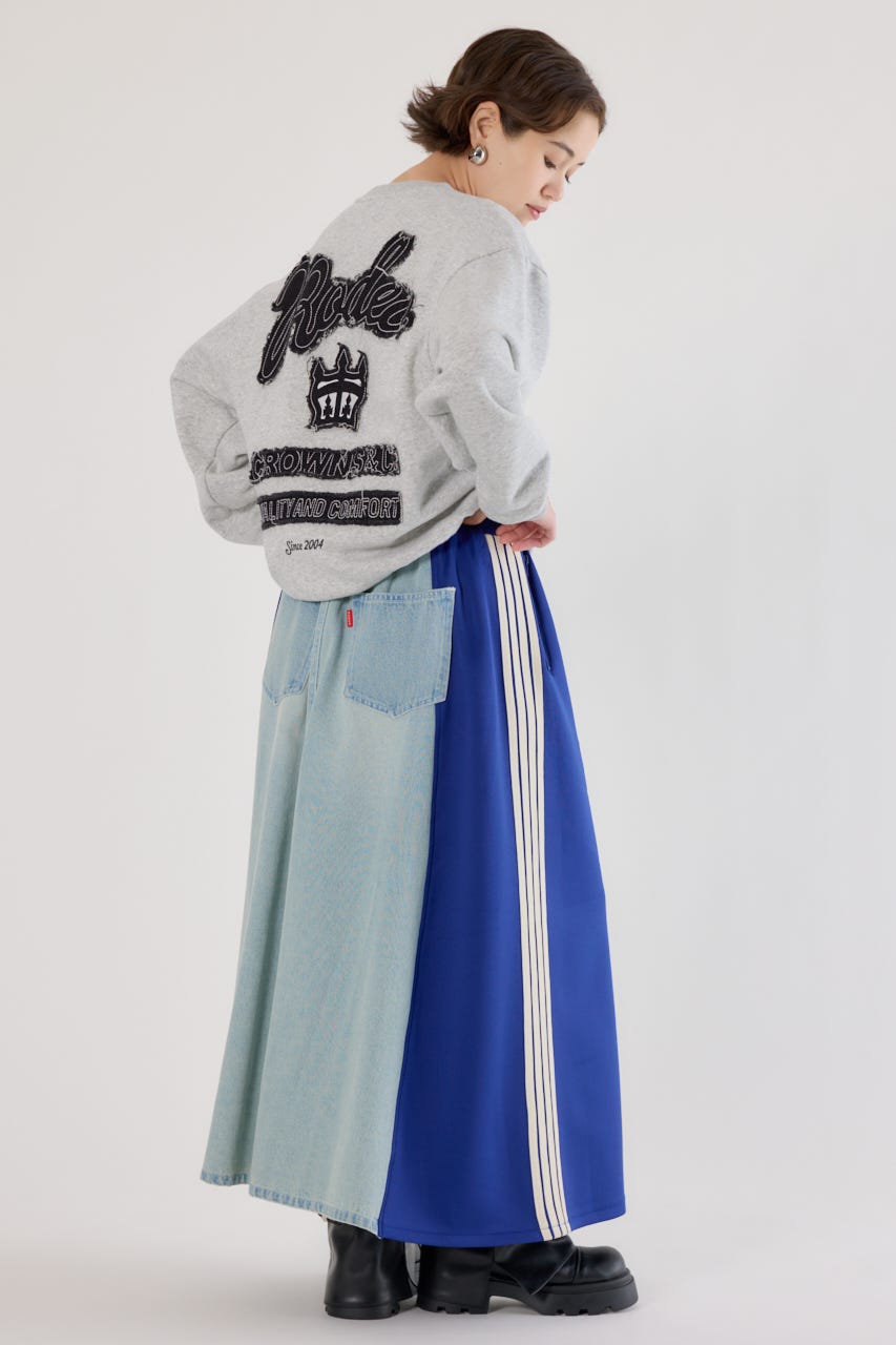 カスタムトラック デニムスカート 柄BLU FREE