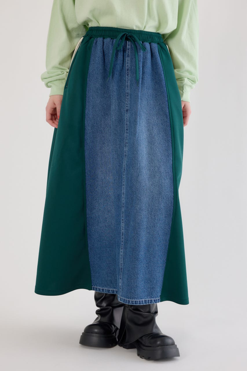 カスタムトラック デニムスカート 柄GRN FREE