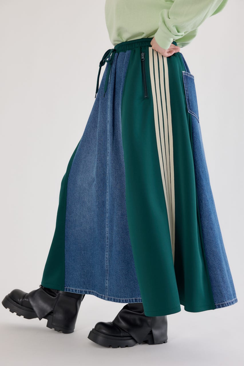 カスタムトラック デニムスカート 柄GRN FREE