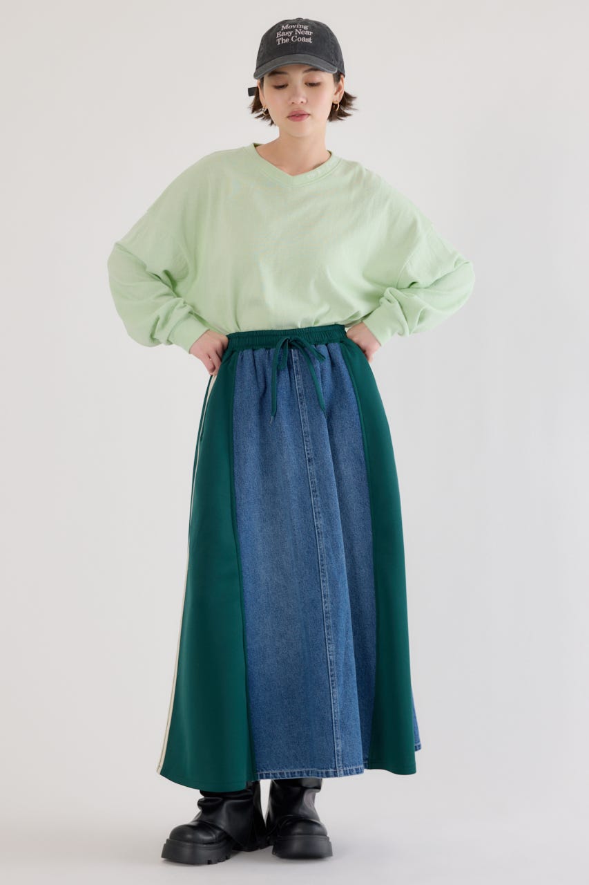 カスタムトラック デニムスカート 柄GRN FREE