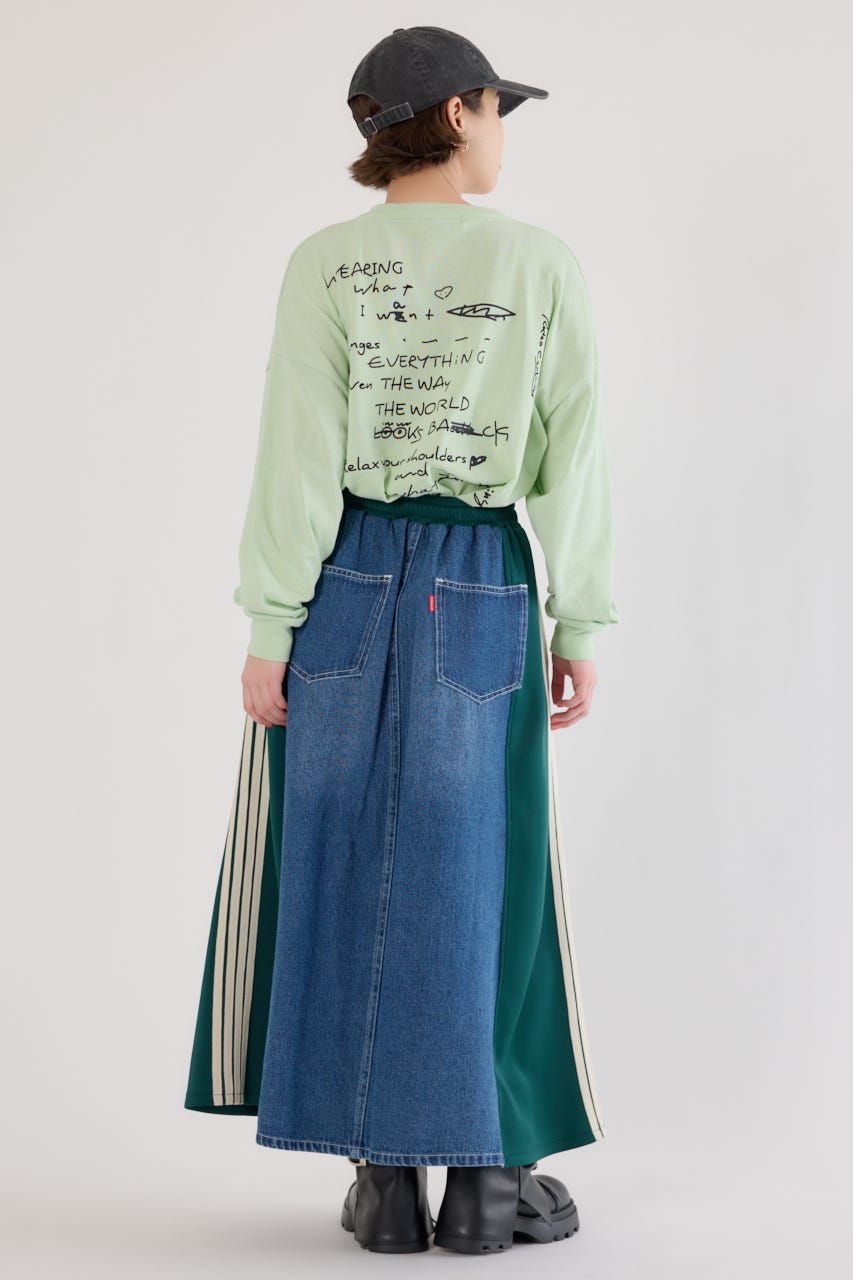 カスタムトラック デニムスカート 柄GRN FREE