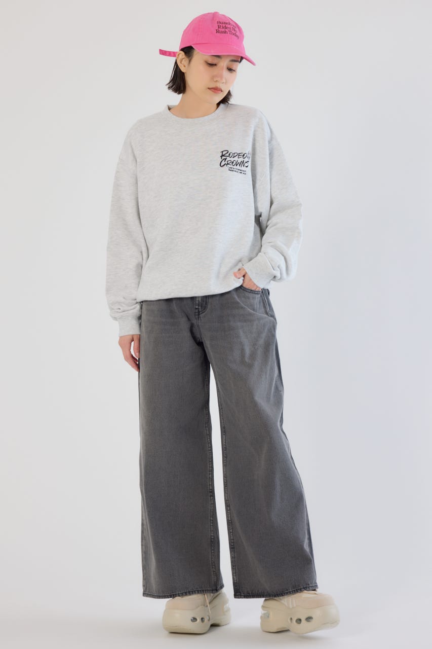 ビッグリボンデニムパンツ BLK S