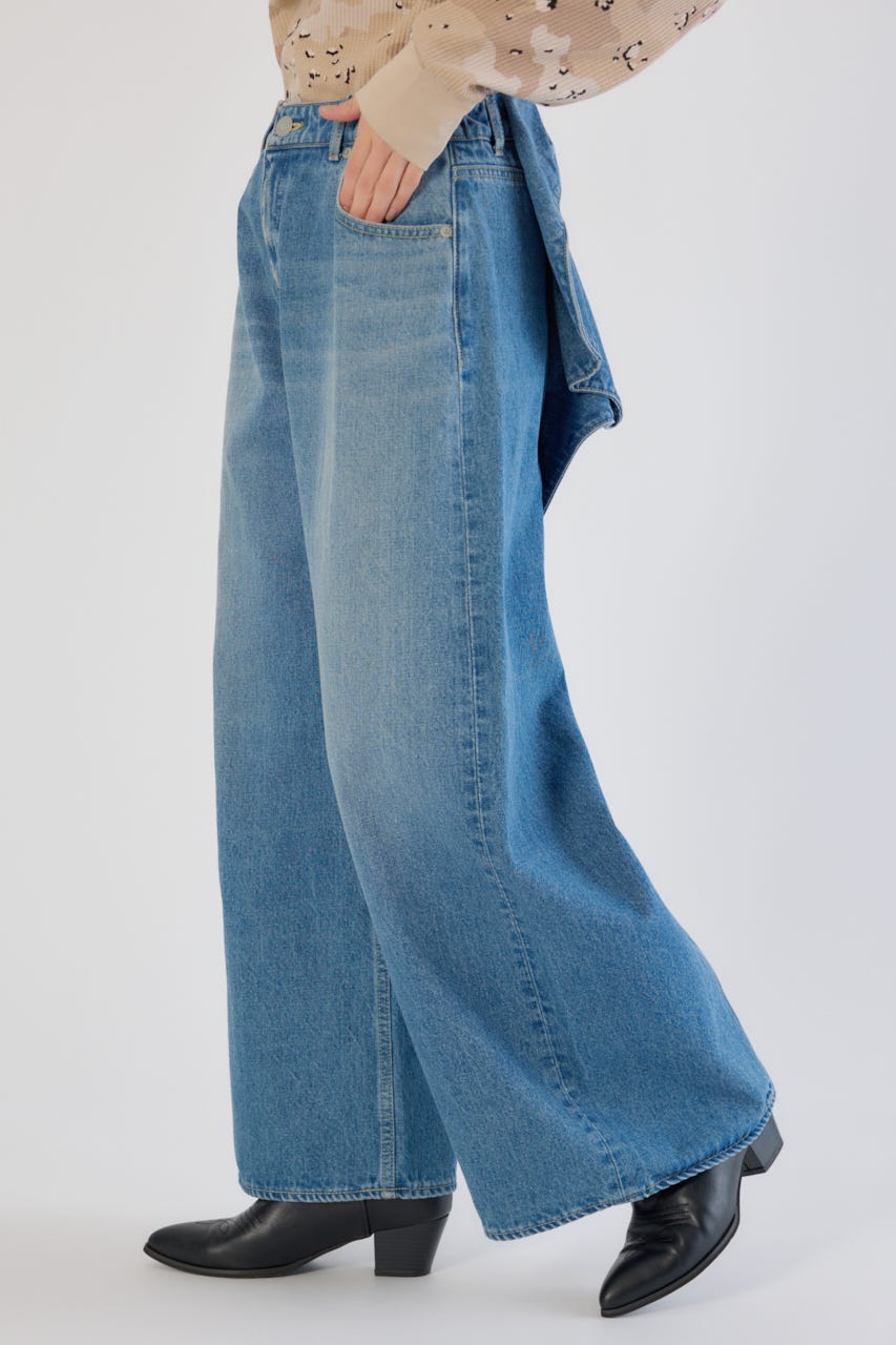 ビッグリボンデニムパンツ BLU S