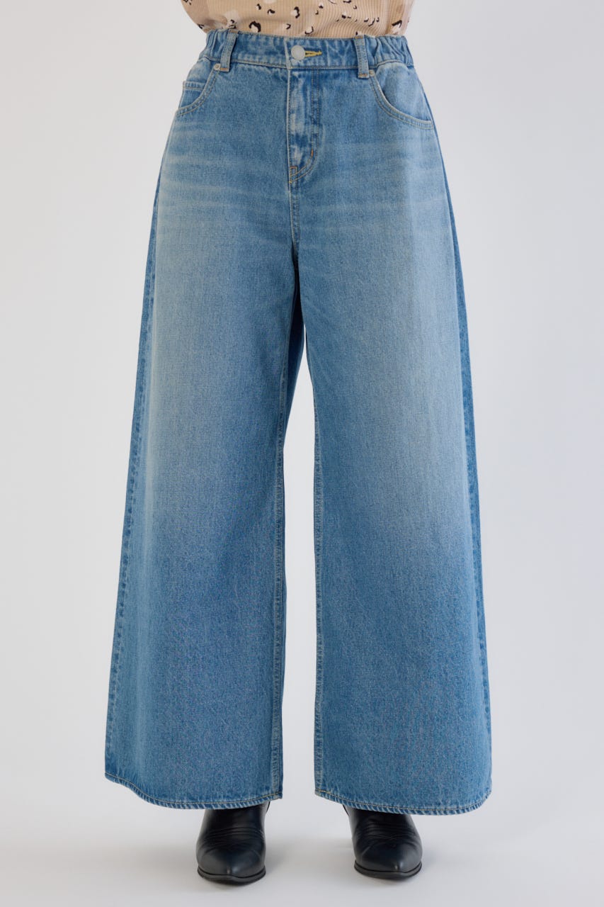 ビッグリボンデニムパンツ BLU S