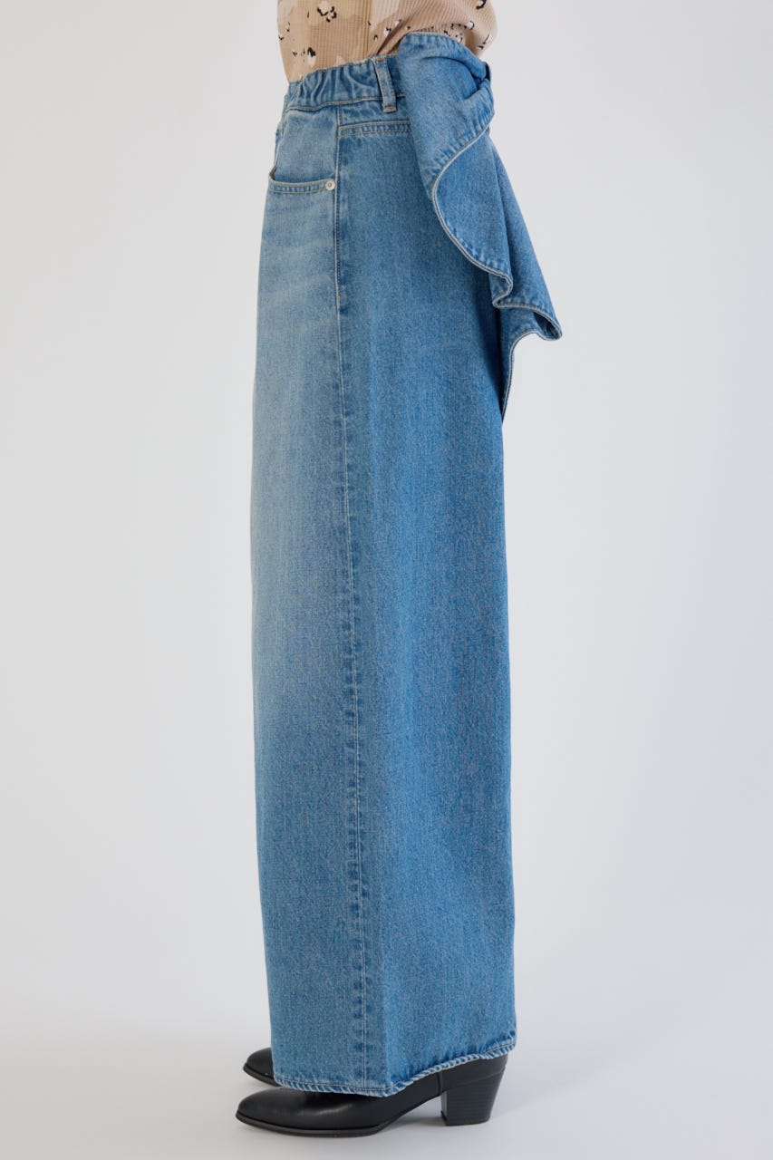 ビッグリボンデニムパンツ BLU S