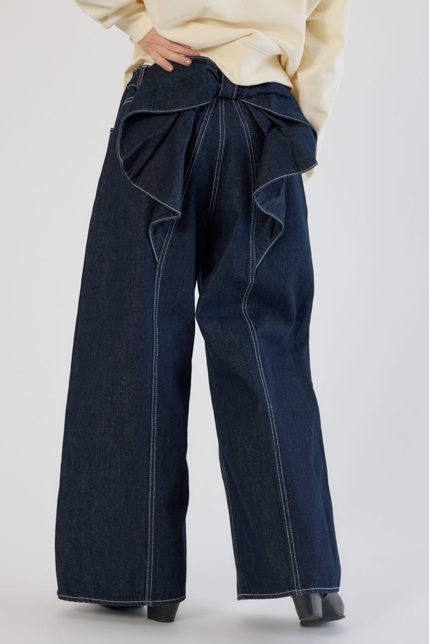 ビッグリボンデニムパンツ One Wash S