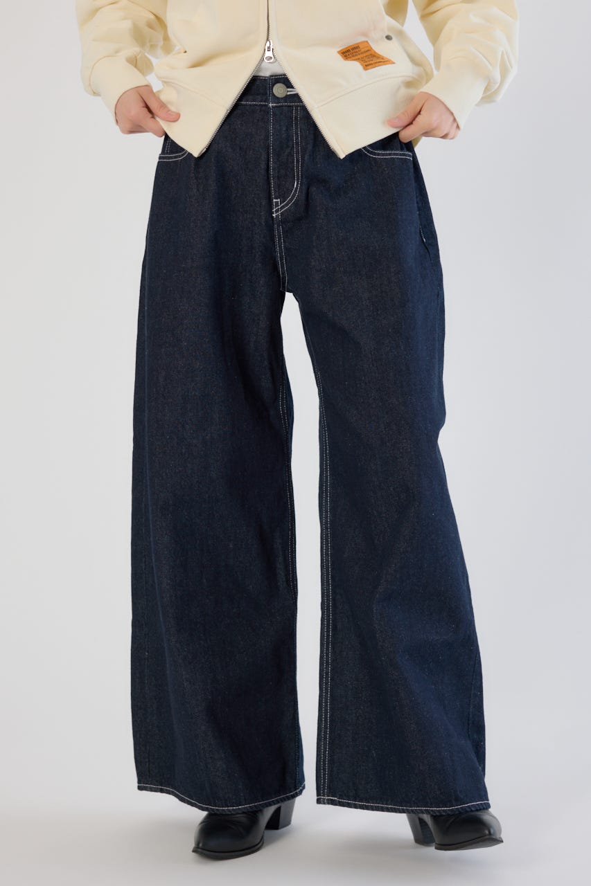 ビッグリボンデニムパンツ One Wash S