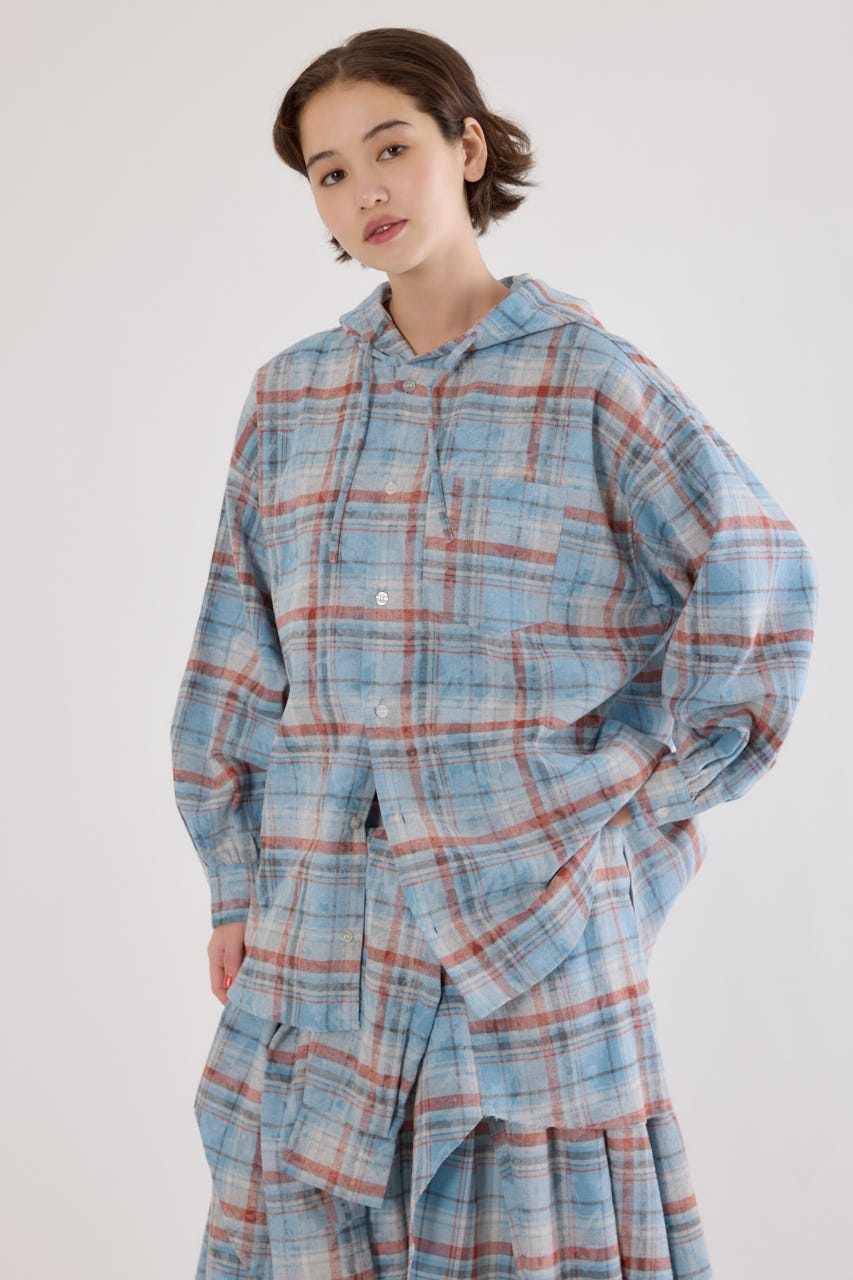 RODEO CROWNS WIDE BOWLのヴィンテージチェックフードシャツ