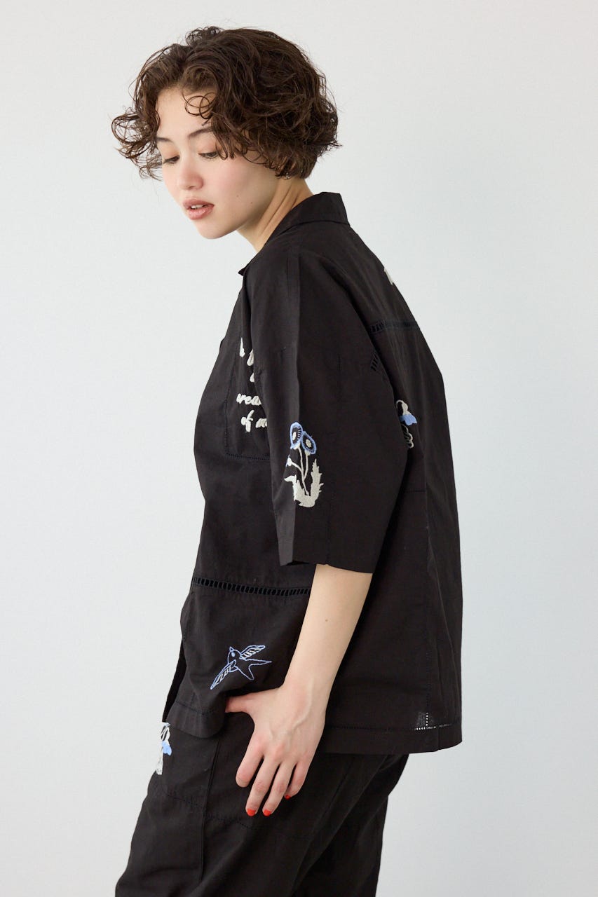 INDIA EMBROIDERY シャツ BLK FREE
