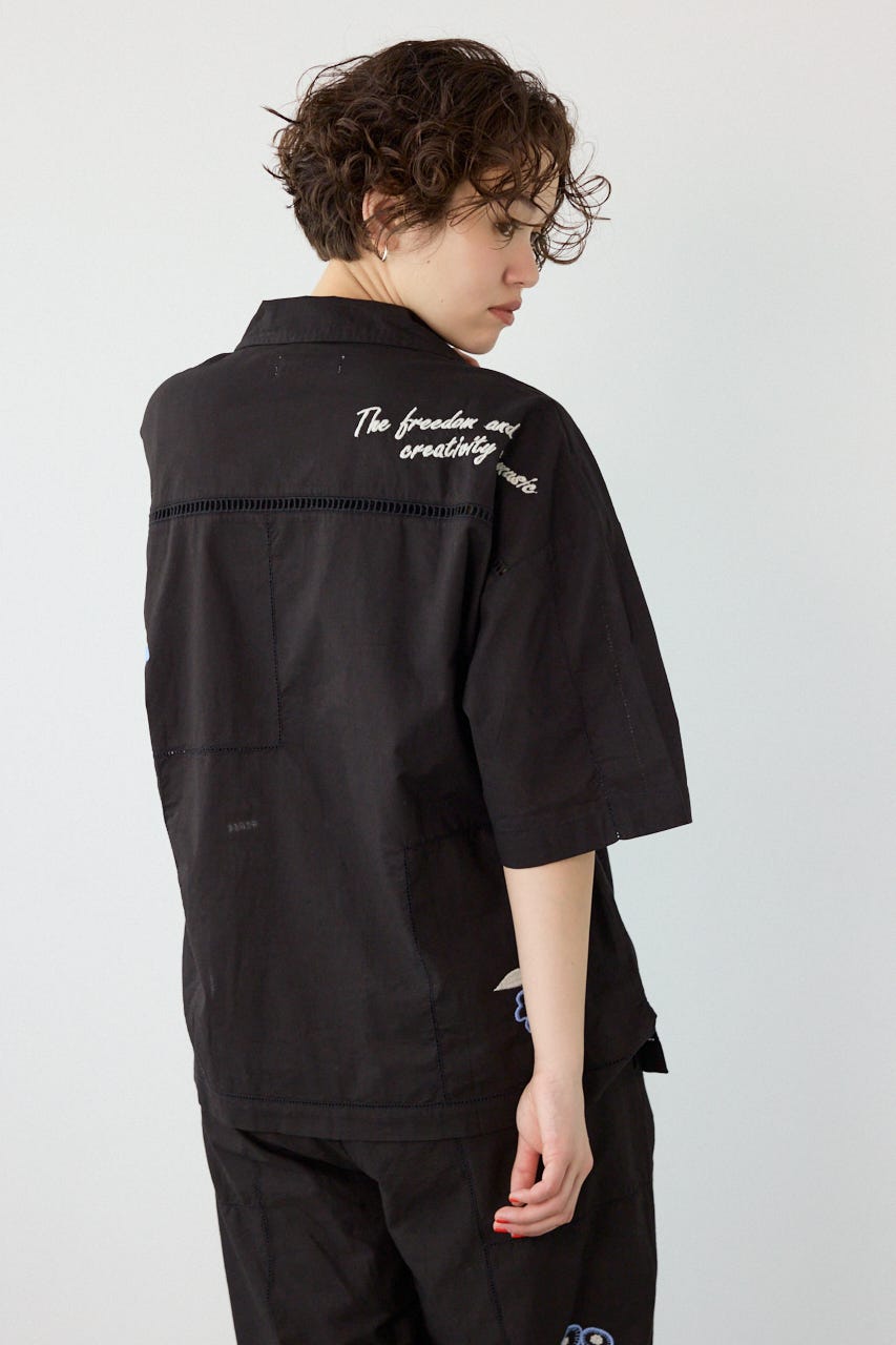 INDIA EMBROIDERY シャツ BLK FREE