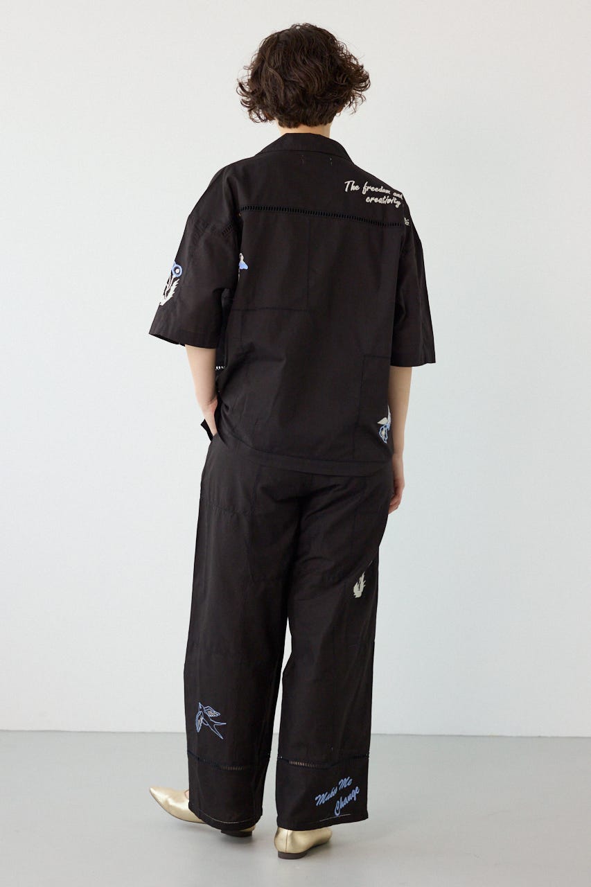 INDIA EMBROIDERY シャツ BLK FREE