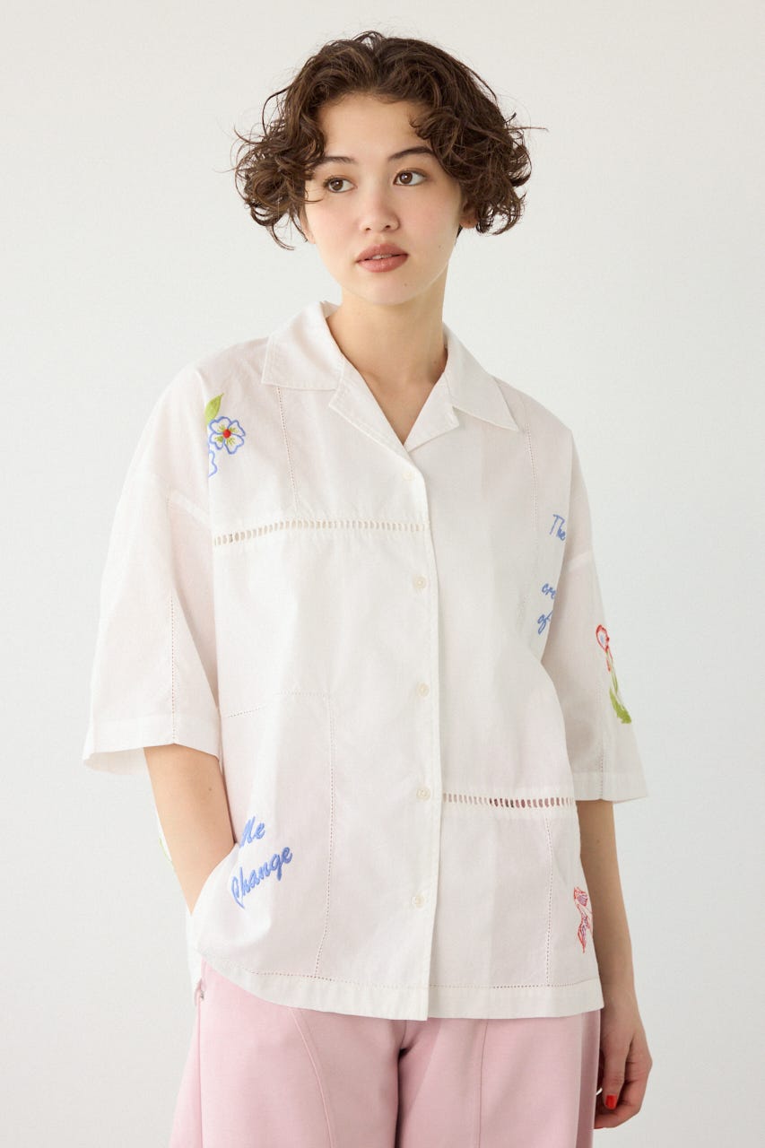 INDIA EMBROIDERY シャツ O/WHT FREE