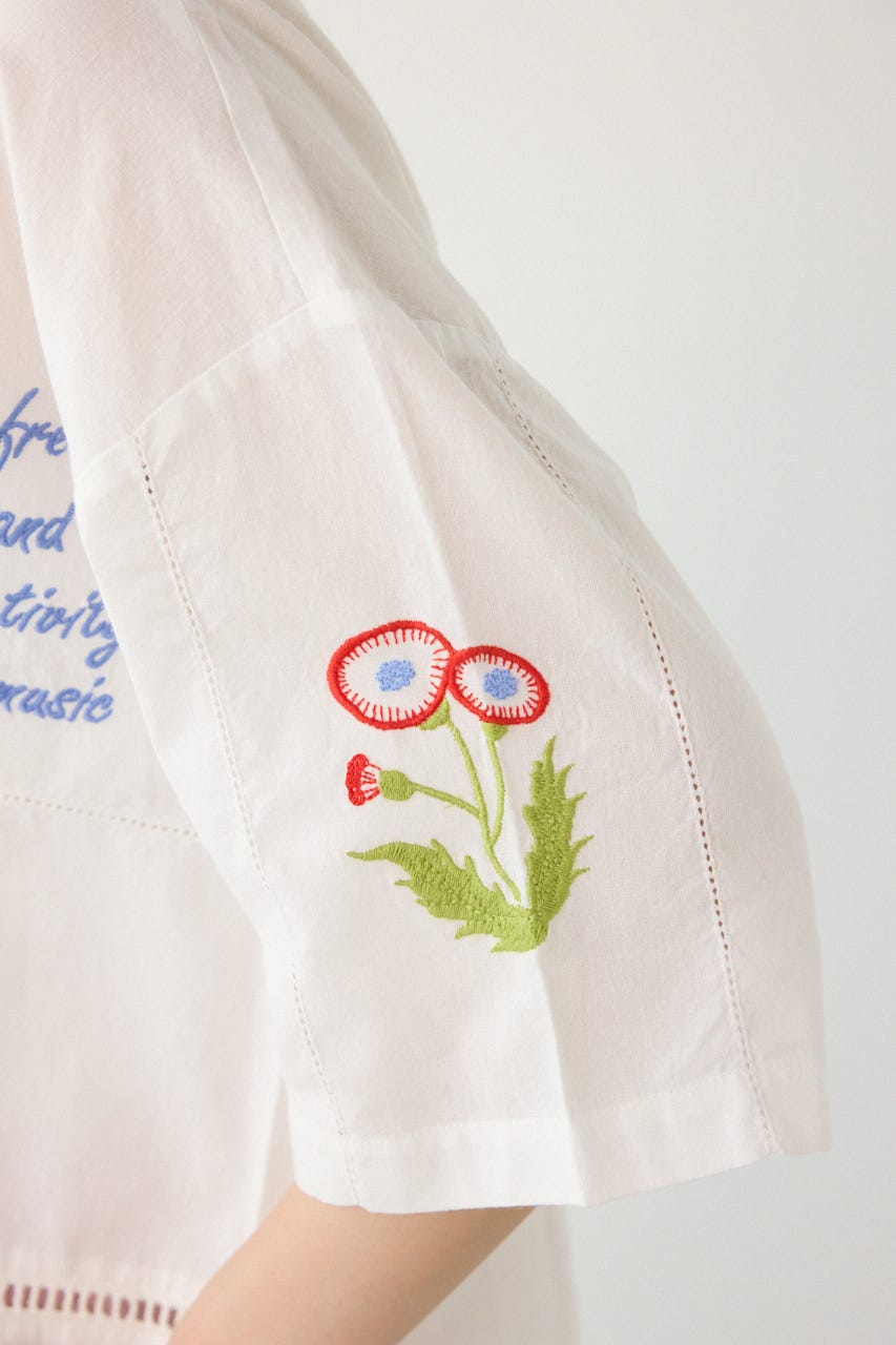 INDIA EMBROIDERY シャツ O/WHT FREE