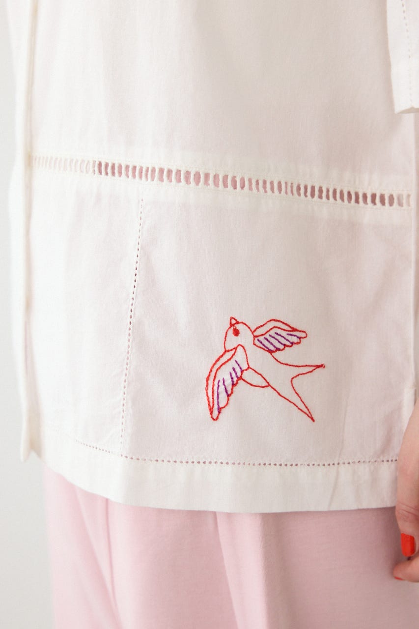 INDIA EMBROIDERY シャツ O/WHT FREE